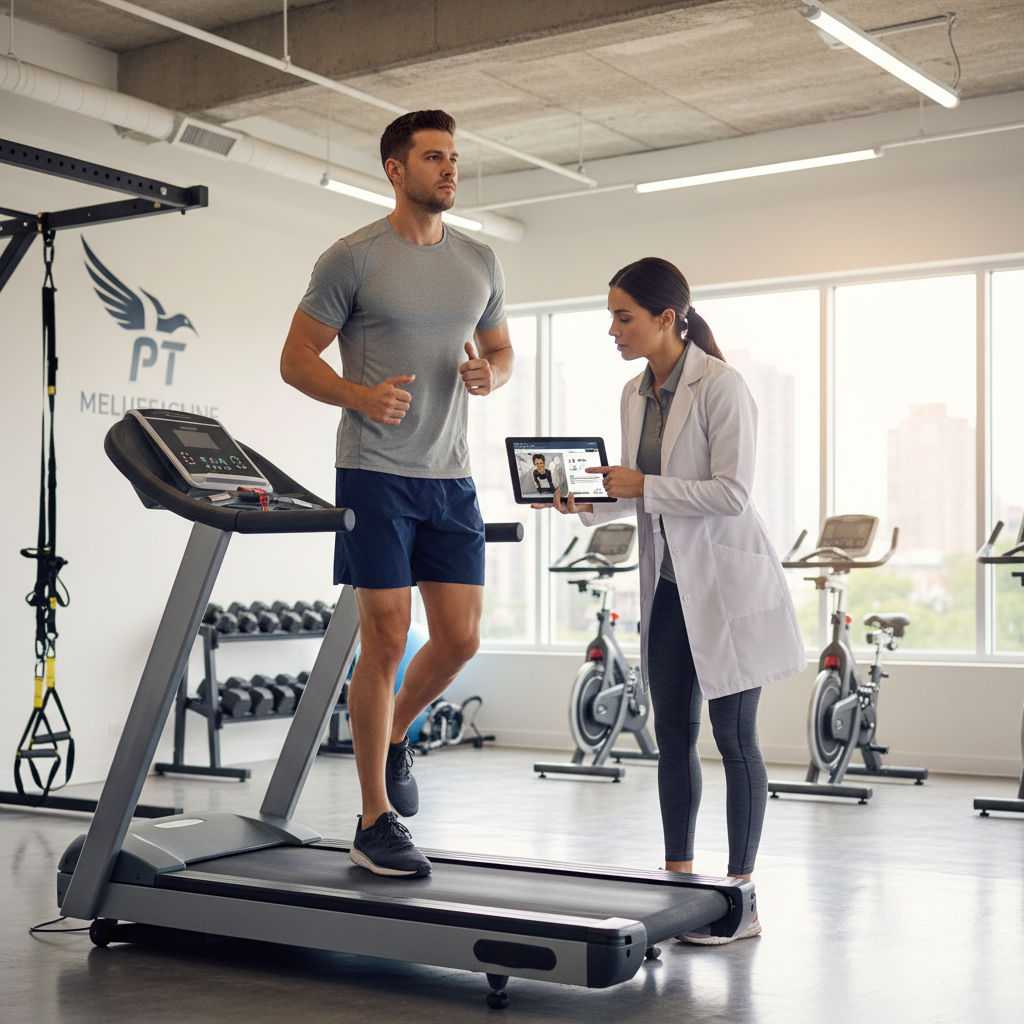Patient working with a provider at a performance physical therapy clinic in Winston-Salem